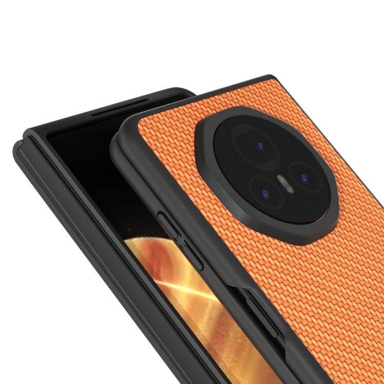 For Honor Magic V3 Black Frame Carbon Fiber Texture PU Phone Case