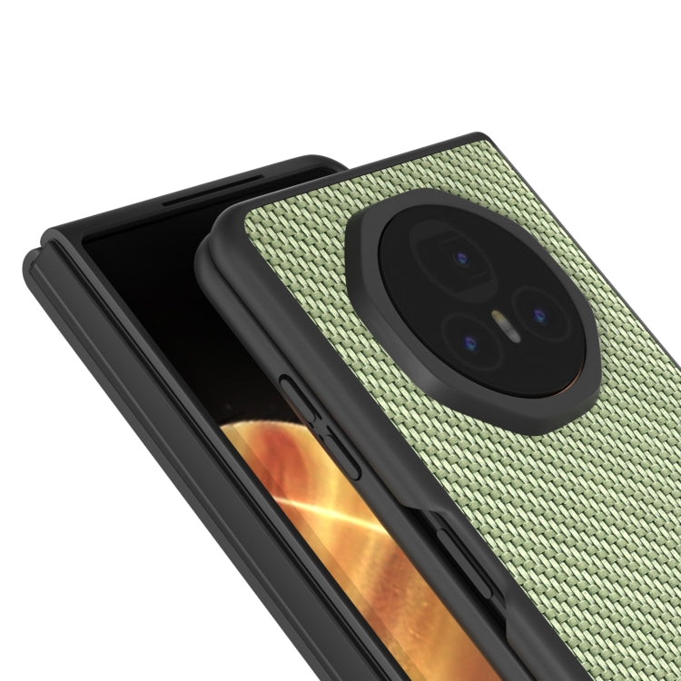 For Honor Magic V3 Black Frame Carbon Fiber Texture PU Phone Case