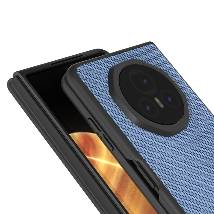 For Honor Magic V3 Black Frame Carbon Fiber Texture PU Phone Case