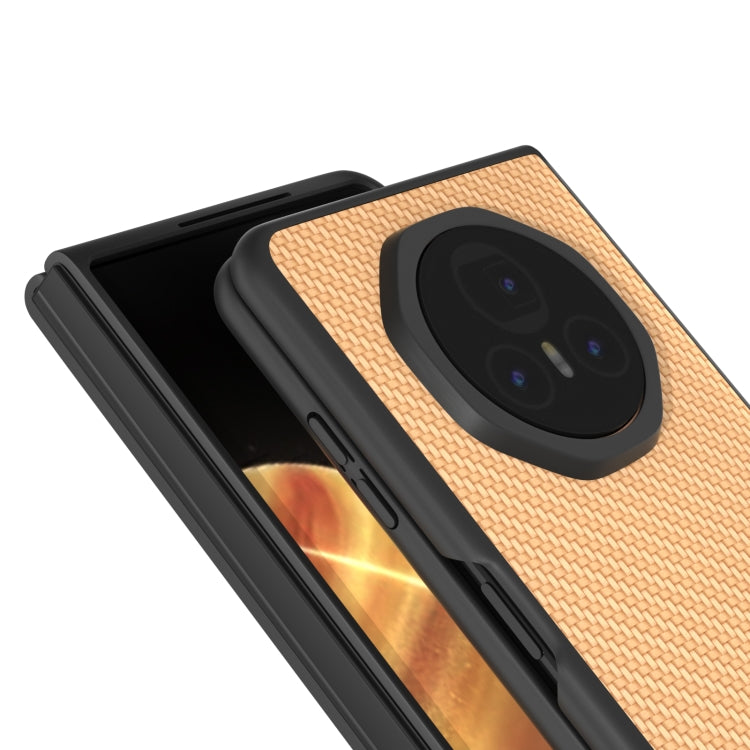 For Honor Magic V3 Black Frame Carbon Fiber Texture PU Phone Case