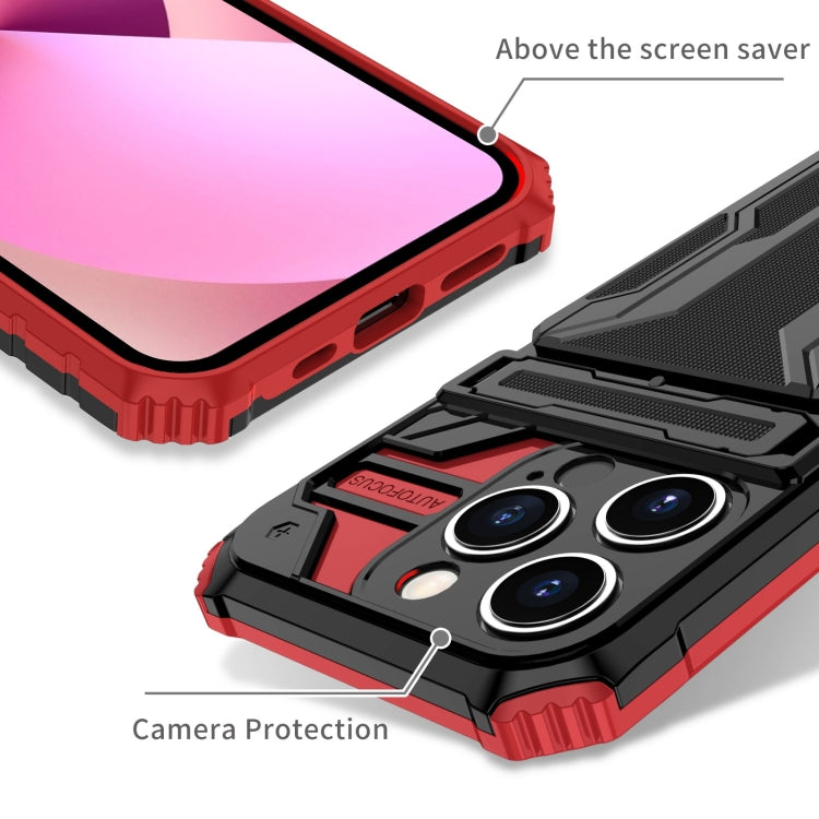 For iPhone 15 Pro Max Kickstand Armor Card Wallet Phone Case