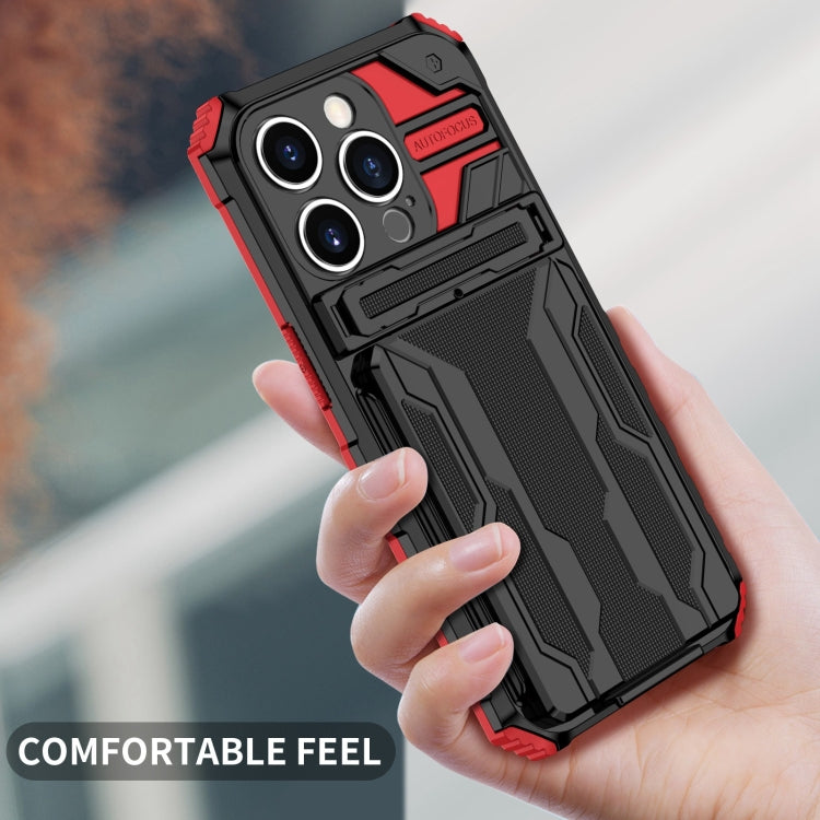 For iPhone 15 Pro Max Kickstand Armor Card Wallet Phone Case