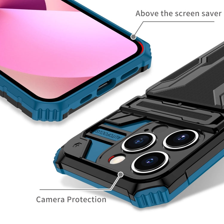 For iPhone 15 Pro Max Kickstand Armor Card Wallet Phone Case