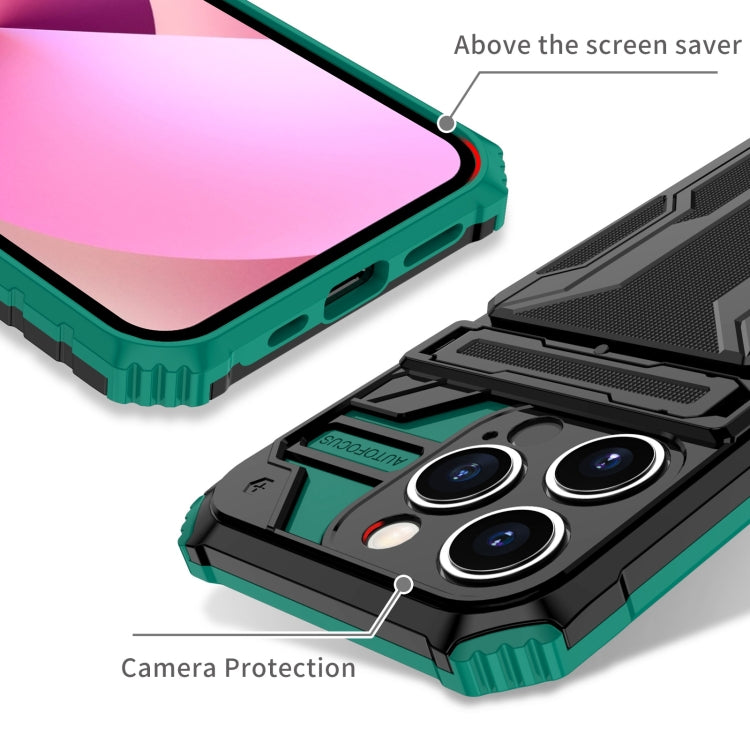 For iPhone 15 Pro Max Kickstand Armor Card Wallet Phone Case