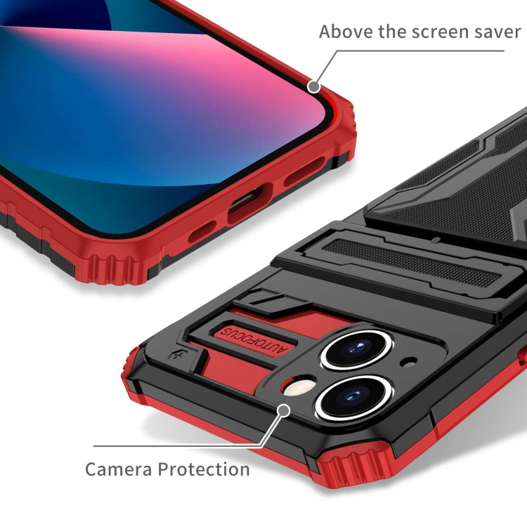 For iPhone 15 Kickstand Armor Card Wallet Phone Case