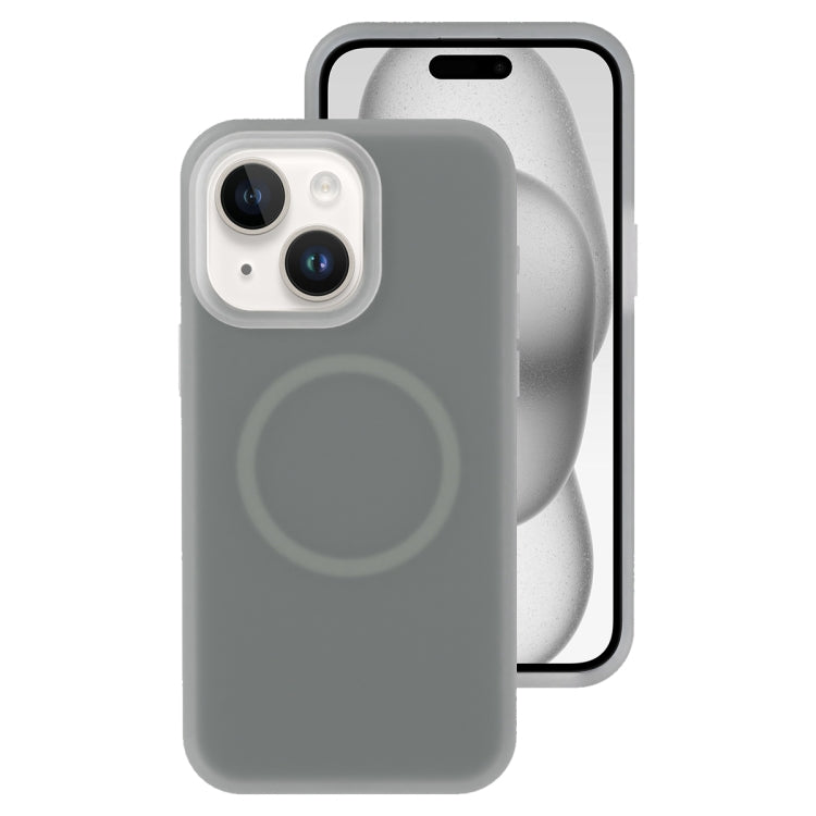 For iPhone 15 Jelly Liquid Silicone MagSafe Magnetic Phone Case