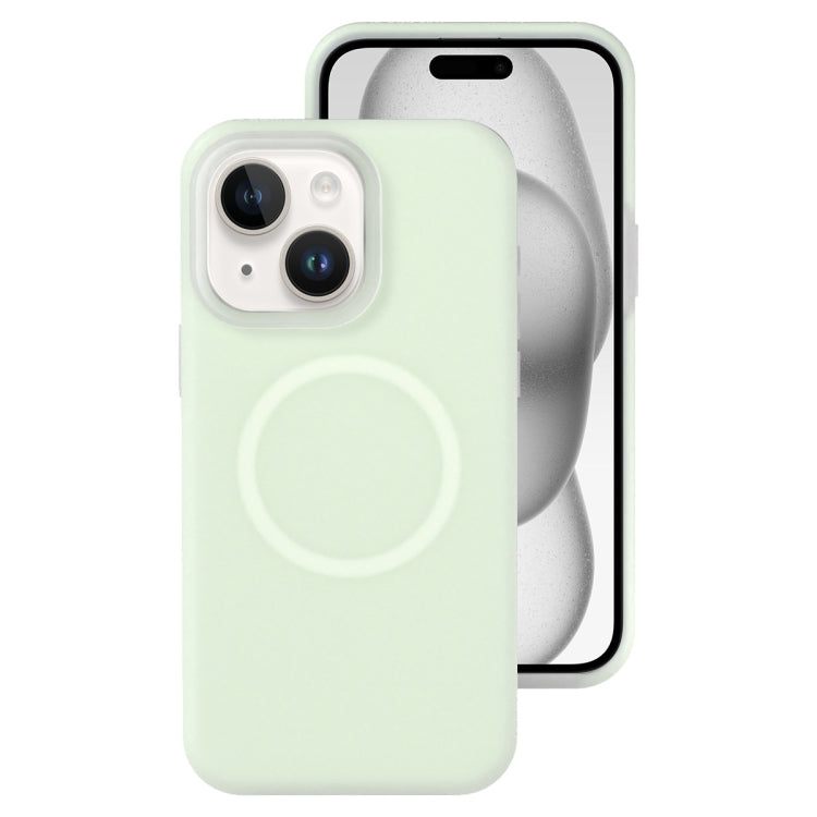 For iPhone 15 Plus Jelly Liquid Silicone MagSafe Magnetic Phone Case