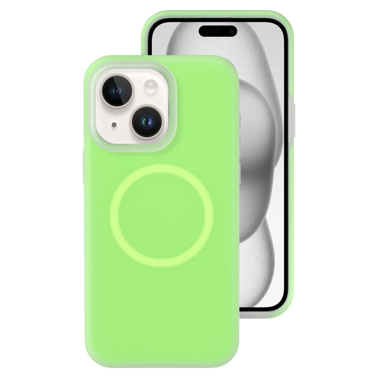 For iPhone 15 Plus Jelly Liquid Silicone MagSafe Magnetic Phone Case