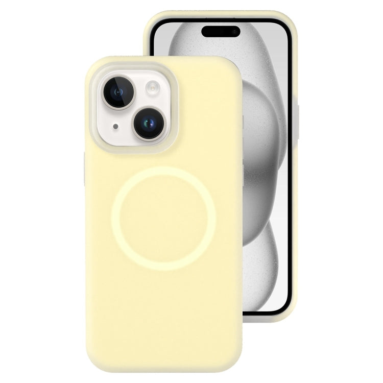 For iPhone 15 Plus Jelly Liquid Silicone MagSafe Magnetic Phone Case