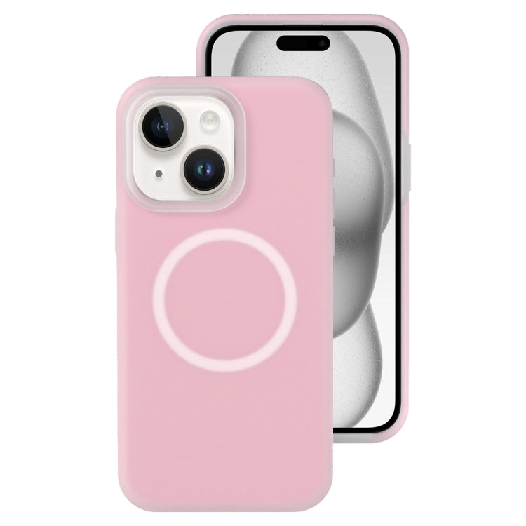 For iPhone 15 Plus Jelly Liquid Silicone MagSafe Magnetic Phone Case
