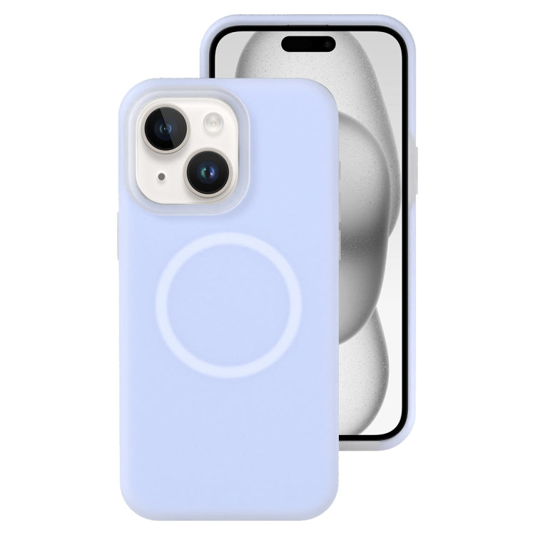 For iPhone 15 Plus Jelly Liquid Silicone MagSafe Magnetic Phone Case