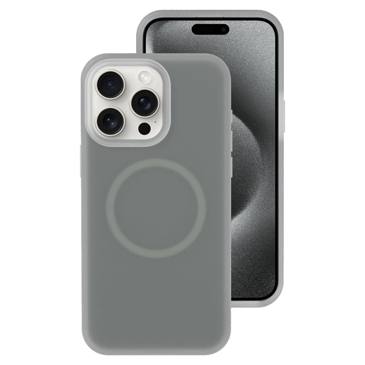 For iPhone 15 Pro Jelly Liquid Silicone MagSafe Magnetic Phone Case