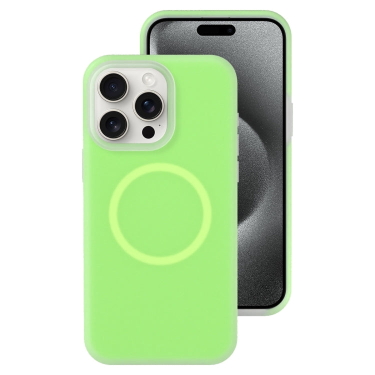 For iPhone 15 Pro Jelly Liquid Silicone MagSafe Magnetic Phone Case