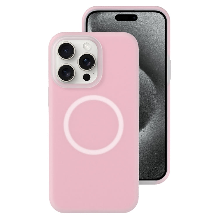 For iPhone 15 Pro Jelly Liquid Silicone MagSafe Magnetic Phone Case