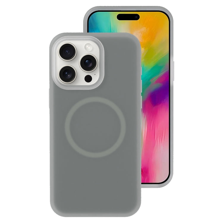 For iPhone 16 Pro Jelly Liquid Silicone MagSafe Magnetic Phone Case