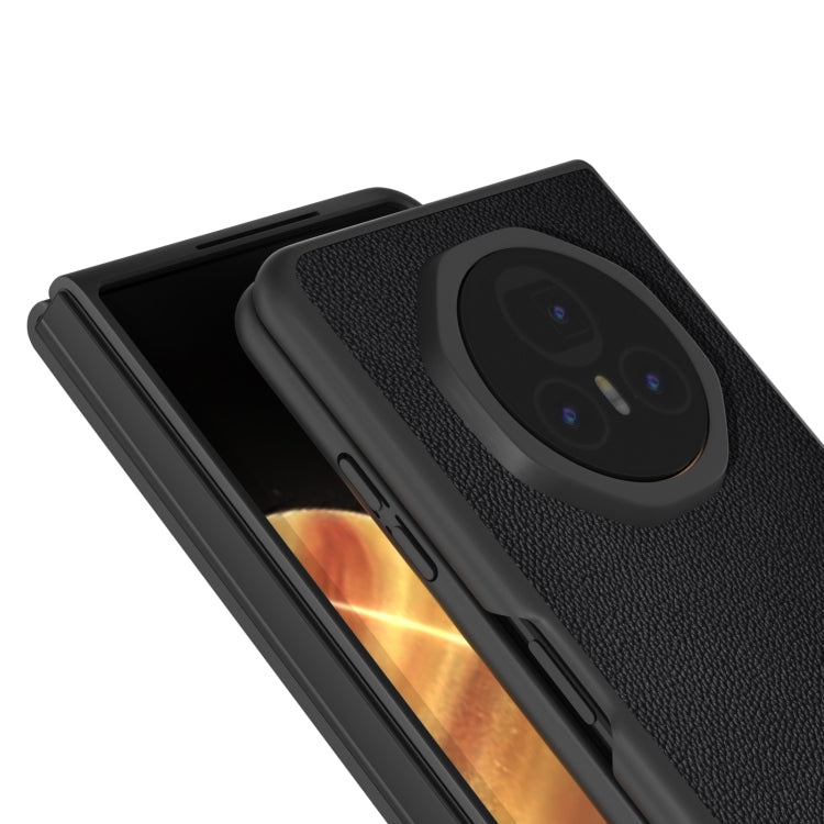 For Honor Magic V3 ABEEL Genuine Leather Elegant Black Edge Phone Case