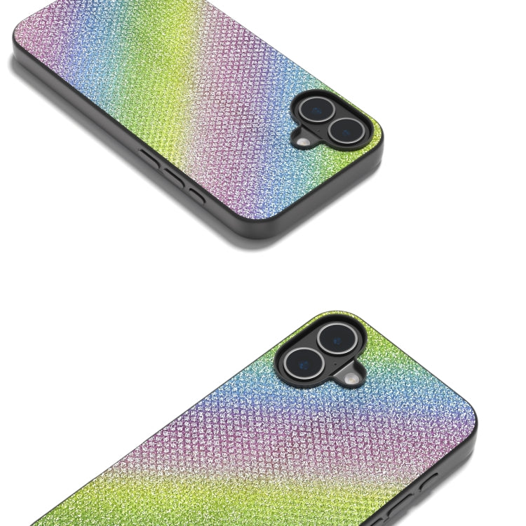For iPhone 16 Plus Diamond Black Frame Phone Case