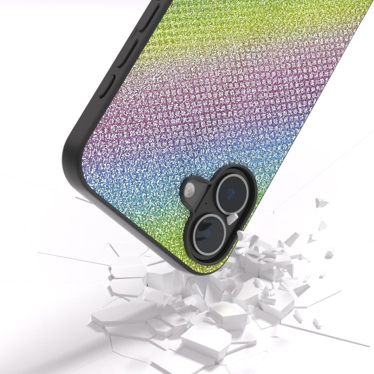 For iPhone 16 Plus Diamond Black Frame Phone Case