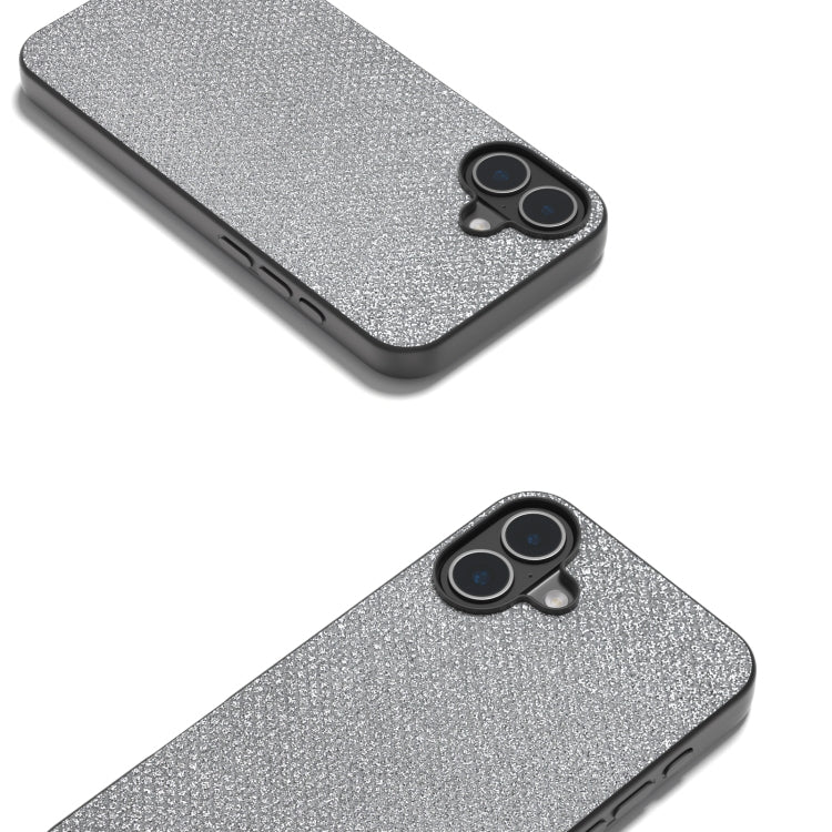 For iPhone 16 Diamond Black Frame Phone Case