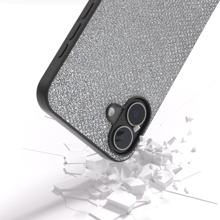 For iPhone 16 Diamond Black Frame Phone Case