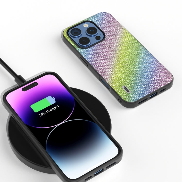 For iPhone 16 Pro Diamond Black Frame Phone Case