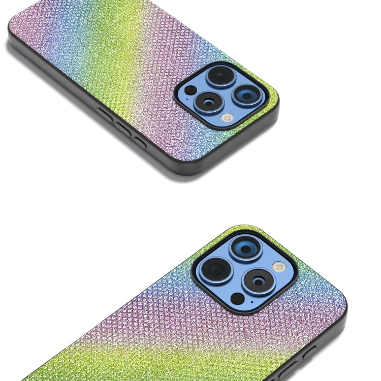 For iPhone 16 Pro Diamond Black Frame Phone Case