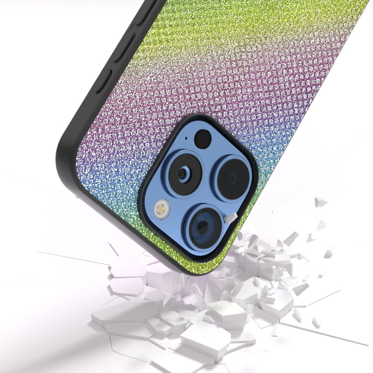 For iPhone 16 Pro Max Diamond Black Frame Phone Case