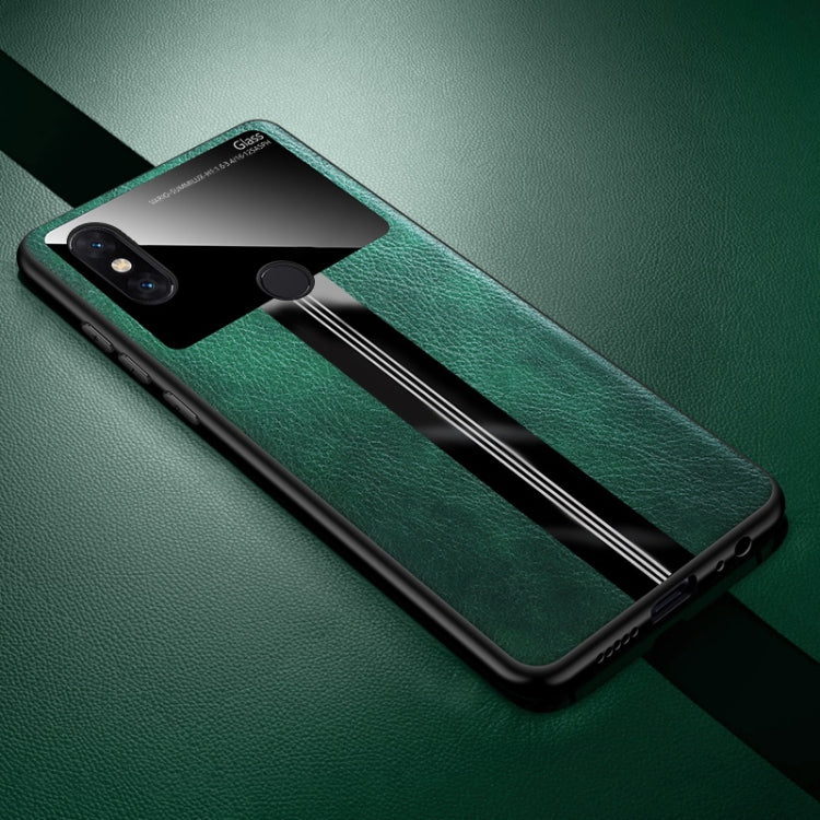For Xiaomi Mi Mix 3 Leather Texture PU + Glass + TPU Shockproof Protective Case