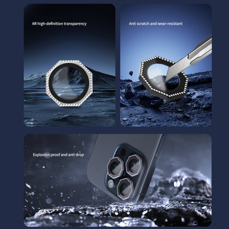 For iPhone 16 Pro / 16 Pro Max HD Lens Protective Film with Diamond