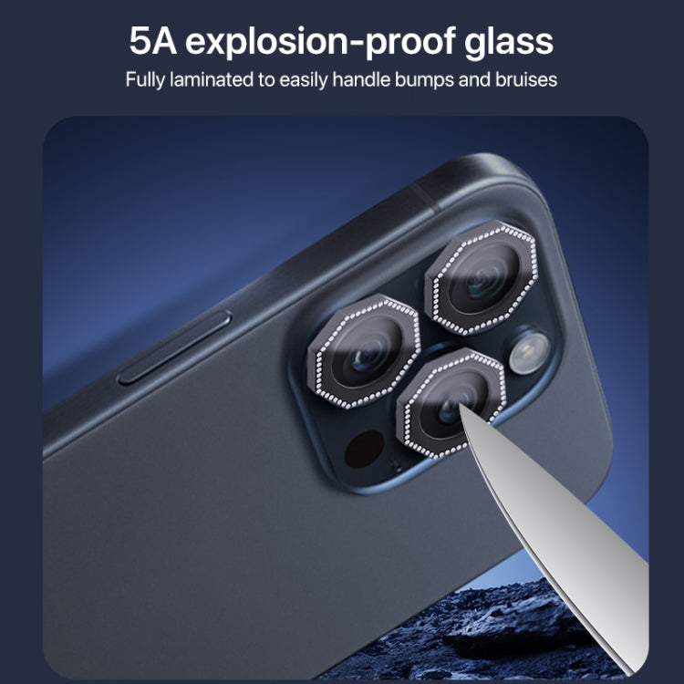 For iPhone 16 Pro / 16 Pro Max HD Lens Protective Film with Diamond