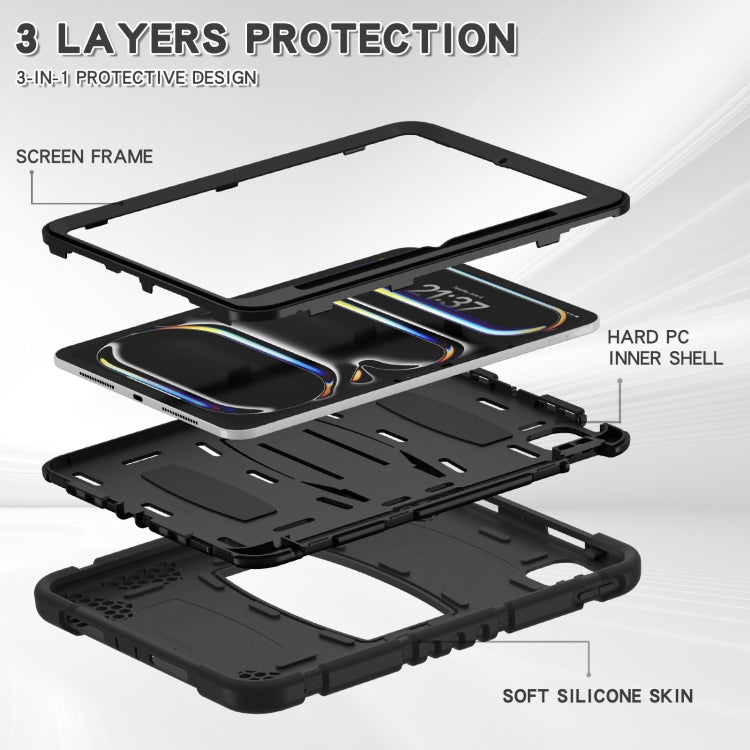 For iPad Pro 11 2025 / 2024 3-Layer Silicone Hybrid PC Tablet Case