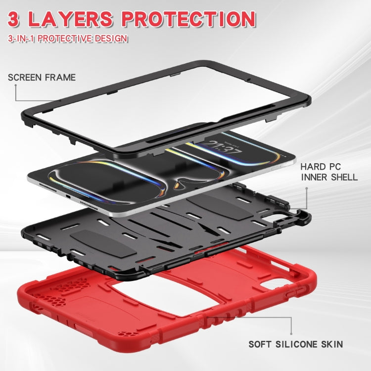 For iPad Pro 11 2025 / 2024 3-Layer Silicone Hybrid PC Tablet Case