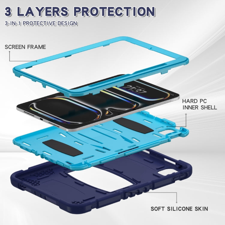 For iPad Pro 11 2025 / 2024 3-Layer Silicone Hybrid PC Tablet Case