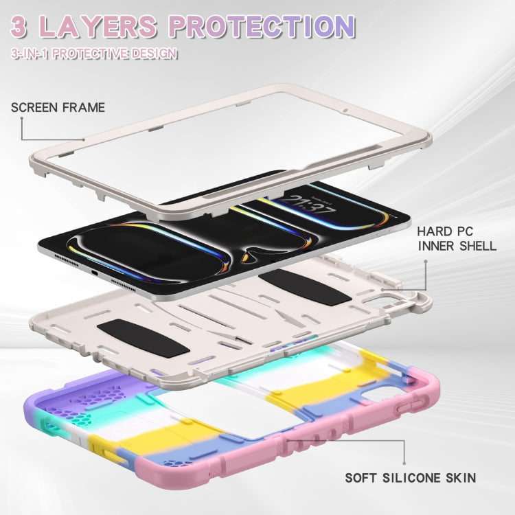 For iPad Pro 11 2025 / 2024 3-Layer Silicone Hybrid PC Tablet Case