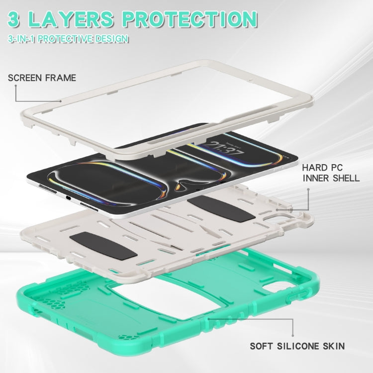 For iPad Pro 11 2025 / 2024 3-Layer Silicone Hybrid PC Tablet Case