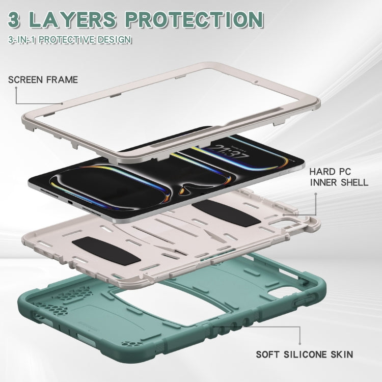 For iPad Pro 11 2025 / 2024 3-Layer Silicone Hybrid PC Tablet Case