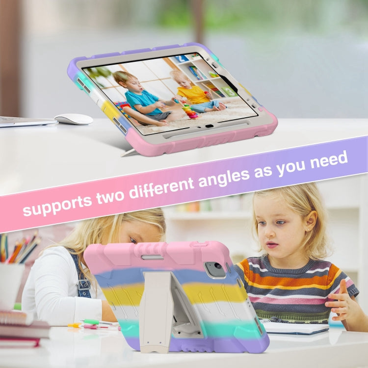 For iPad Air 11 2026 / 2025 / 2024 3-Layer Silicone Hybrid PC Tablet Case