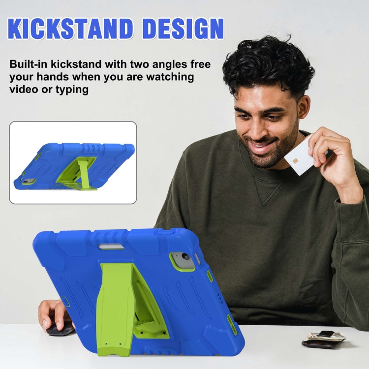 For iPad Air 11 2026 / 2025 / 2024 3-Layer Silicone Hybrid PC Tablet Case