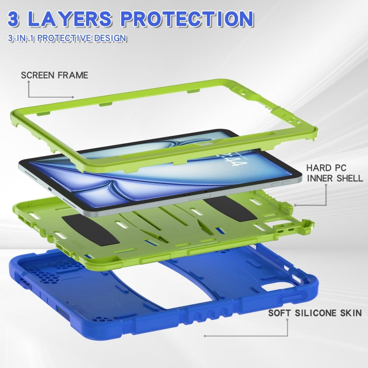 For iPad Air 11 2026 / 2025 / 2024 3-Layer Silicone Hybrid PC Tablet Case