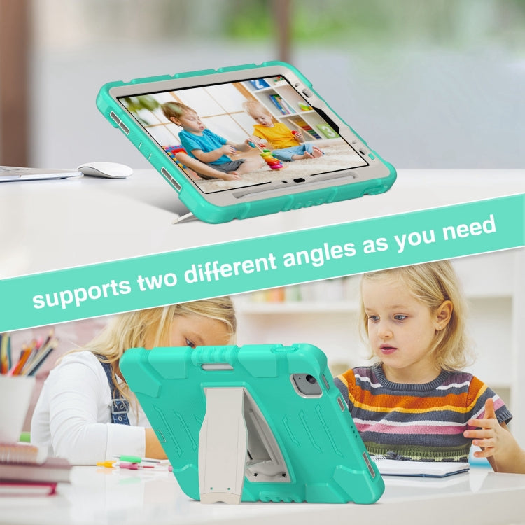 For iPad Air 11 2026 / 2025 / 2024 3-Layer Silicone Hybrid PC Tablet Case