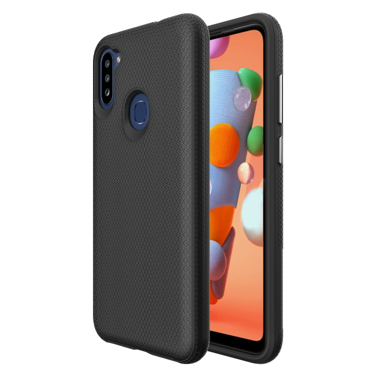 For Samsung Galaxy A11(EU Version) Triangle Armor Texture TPU + PC Case