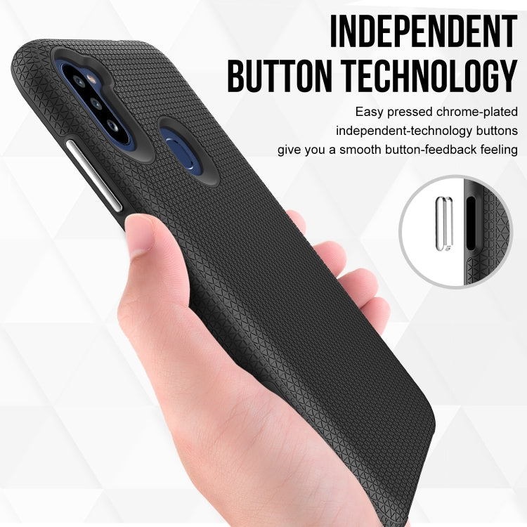 For Samsung Galaxy A11(EU Version) Triangle Armor Texture TPU + PC Case
