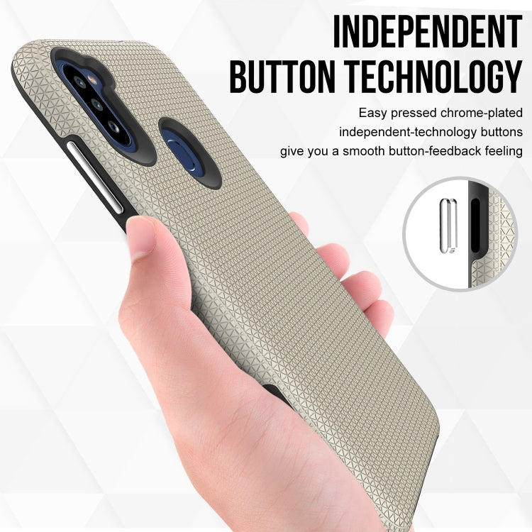 For Samsung Galaxy A11(EU Version) Triangle Armor Texture TPU + PC Case