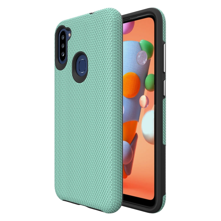 For Samsung Galaxy A11(EU Version) Triangle Armor Texture TPU + PC Case