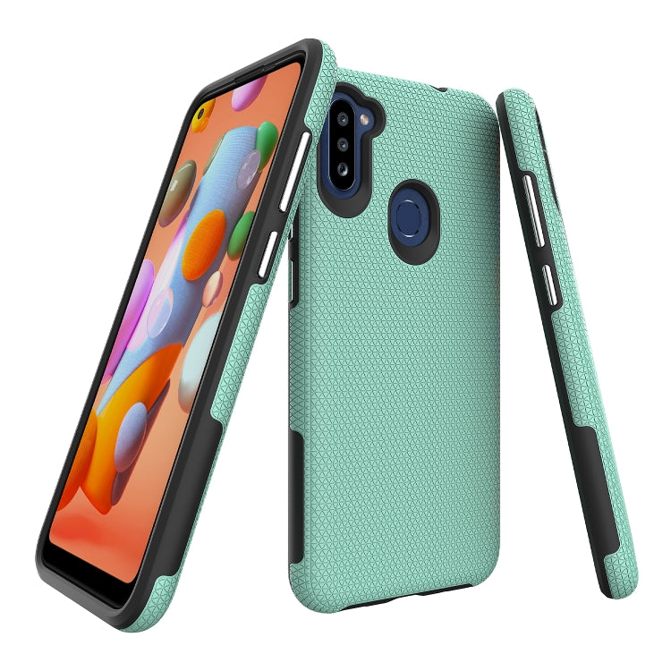 For Samsung Galaxy A11(EU Version) Triangle Armor Texture TPU + PC Case