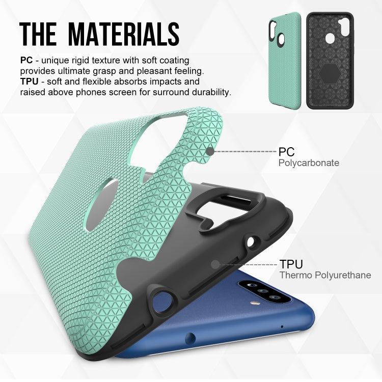 For Samsung Galaxy A11(EU Version) Triangle Armor Texture TPU + PC Case