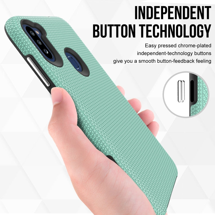 For Samsung Galaxy A11(EU Version) Triangle Armor Texture TPU + PC Case