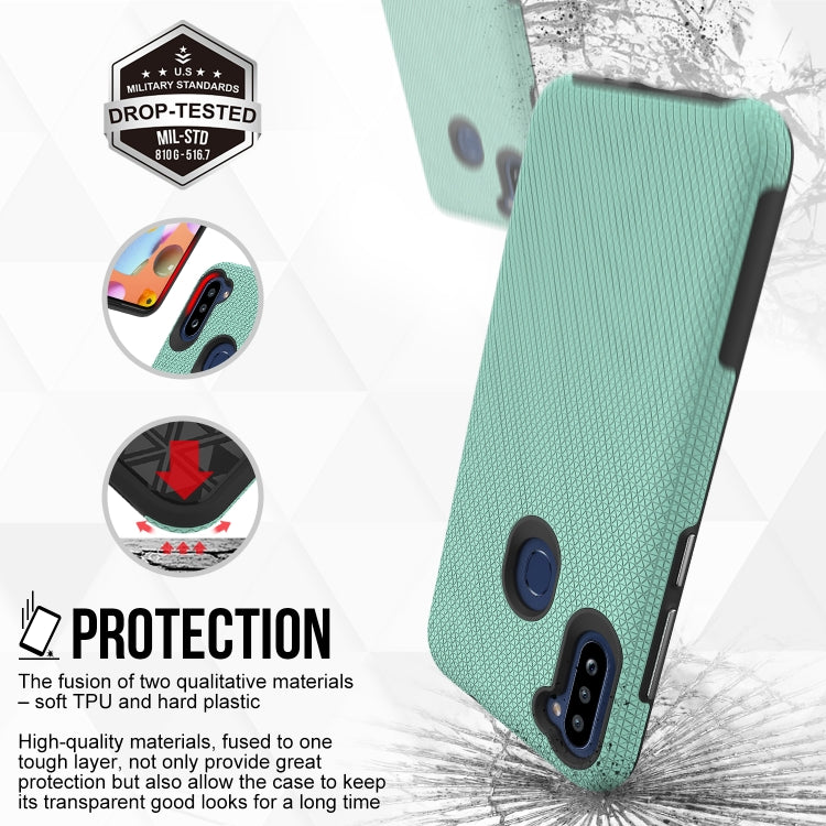 For Samsung Galaxy A11(EU Version) Triangle Armor Texture TPU + PC Case