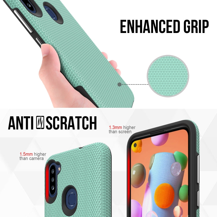 For Samsung Galaxy A11(EU Version) Triangle Armor Texture TPU + PC Case