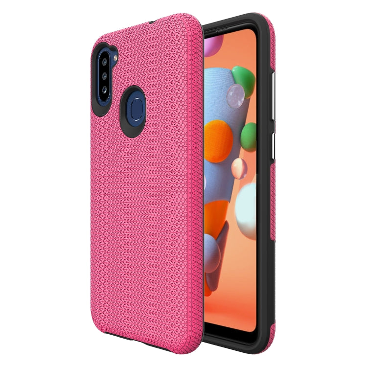 For Samsung Galaxy A11(EU Version) Triangle Armor Texture TPU + PC Case